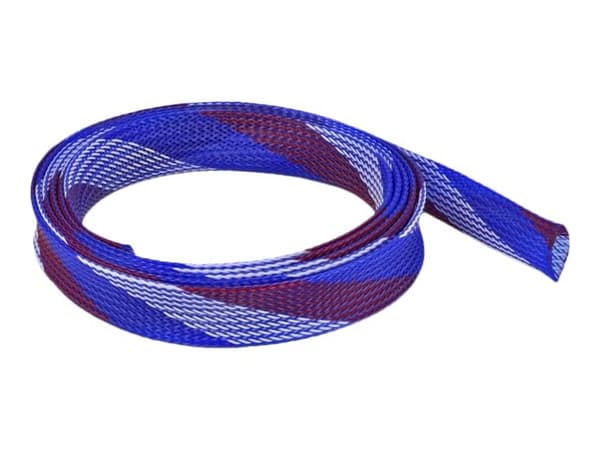 Delock - Flätad ärm - stretchable - 2 m - vit, blå, röd