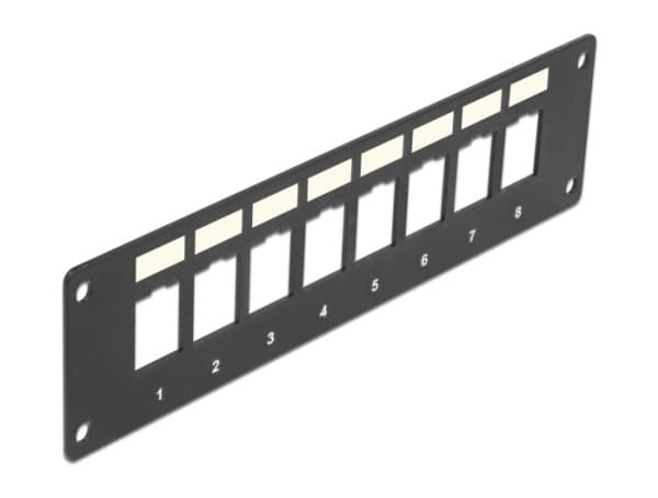Delock - Blankt Keystone pluggbord - fluktmonterbar - svart - 8 porter