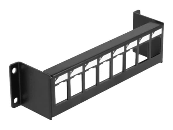 Delock Keystone Mounting Panel - Pluggbord (blankt) - overflatemonterbar - svart - 8 porter Sort