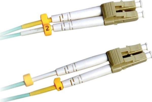 Lanview - Patchkabel - LC/UPC multimodus (hann) til LC/UPC multimodus (hann) - 10 m. - fiberoptikk - dupleks - 50 / 125 my - OM3 - halogenfri - akvam