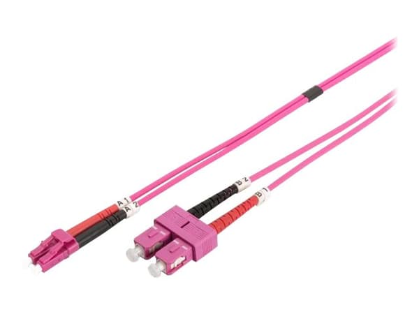 Lanview - Patchkabel - SC/UPC multimodus (hann) til LC/UPC multimodus (hann) - 2 m. - 2 mm - fiberoptikk - dupleks - 50 / 125 my - OM4 - halogenfri -