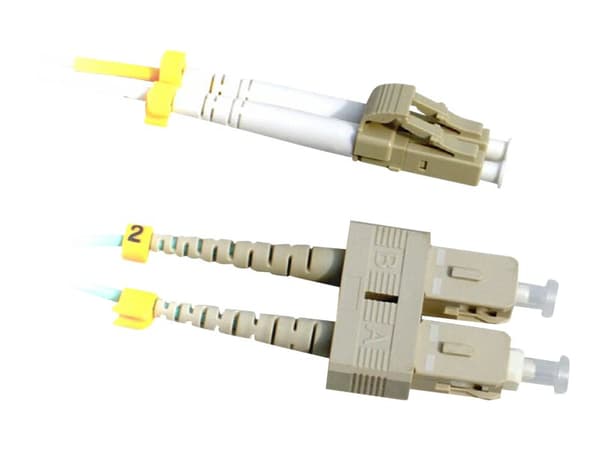 Lanview - Patchkabel - LC/UPC multimodus (hann) til SC/UPC multimodus (hann) - 1 m. - fiberoptisk - dupleks - 50 / 125 my - OM3 - halogenfri - akvama