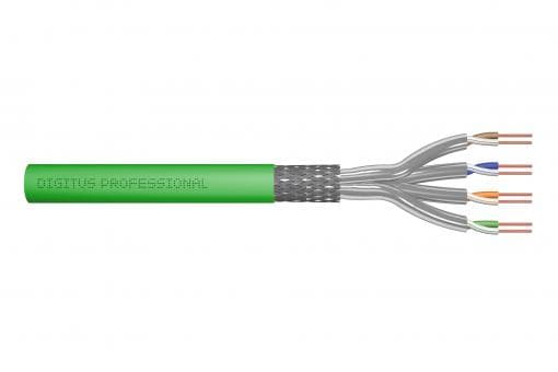 DIGITUS Professional - Samlet kabel - 100 m - 7.9 mm - S/FTP - simpleks - CAT 8.2 - halogenfri - grønn