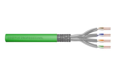 DIGITUS Professional - Samlet kabel - 100 m - 7.9 mm - S/FTP - simpleks - CAT 8.2 - halogenfri - grønn