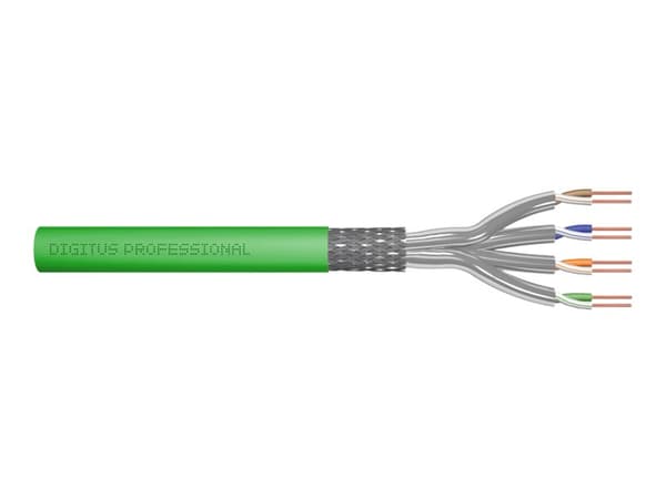 DIGITUS Professional - Samlet kabel - 100 m - 7.9 mm - S/FTP - simpleks - CAT 8.2 - halogenfri - grønn