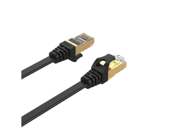 Unitek C1897BK Series - Koblingskabel - RJ-45 (hann) til RJ-45 (hann) - 15 m - skjermet, beskyttet tvunnet parkabel (STTP) - CAT 7 - flat - svart