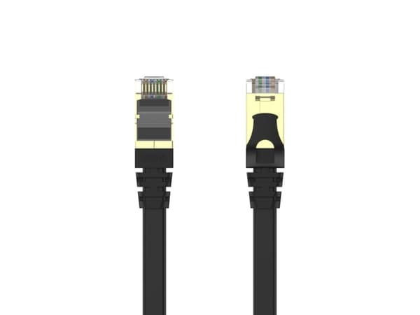 Unitek C1897BK Series - Koblingskabel - RJ-45 (hann) til RJ-45 (hann) - 15 m - skjermet, beskyttet tvunnet parkabel (STTP) - CAT 7 - flat - svart
