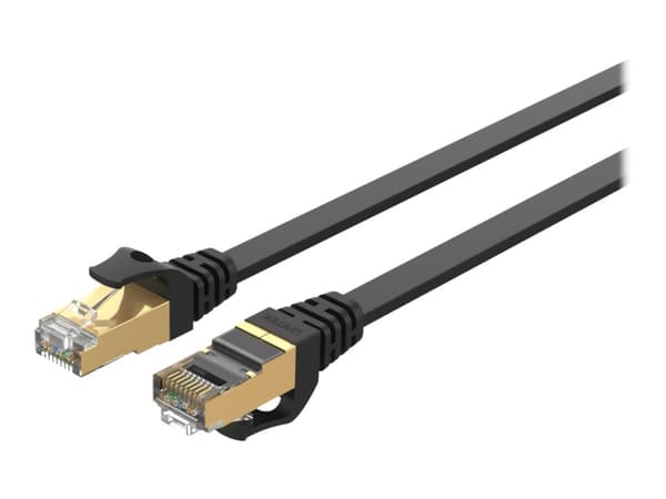 Unitek C1897BK Series - Liitäntäjohto - RJ-45 (uros) - RJ-45 (uros) - 15 m - suojattu kierretty pariliitos (SSTP) - CAT 7 - litteä - musta - musta