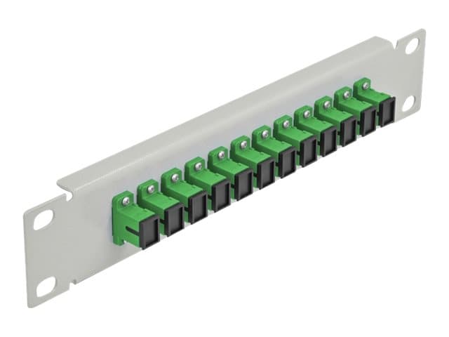 Delock - Patch-panel - cabinet mountable - SC SM X 12 - grå, grön - 1U - 10"