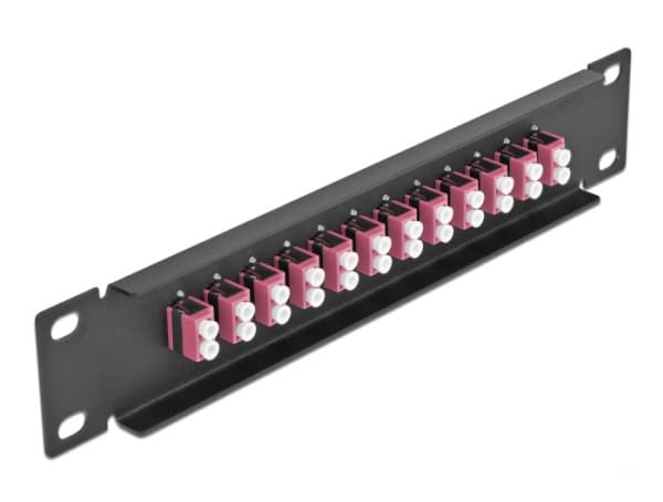 Delock - Koblingspanel - LC Duplex MM X 12 - svart - 1U - 10"