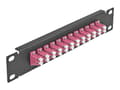 Miniatyrbilde 1 av 4: Delock - Koblingspanel - LC Duplex MM X 12 - svart - 1U - 10"