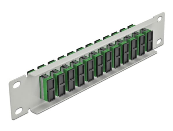 Delock - Koblingspanel - rackmonterbar - SC Duplex SM X 12 - grå, grønn - 1U - 10"