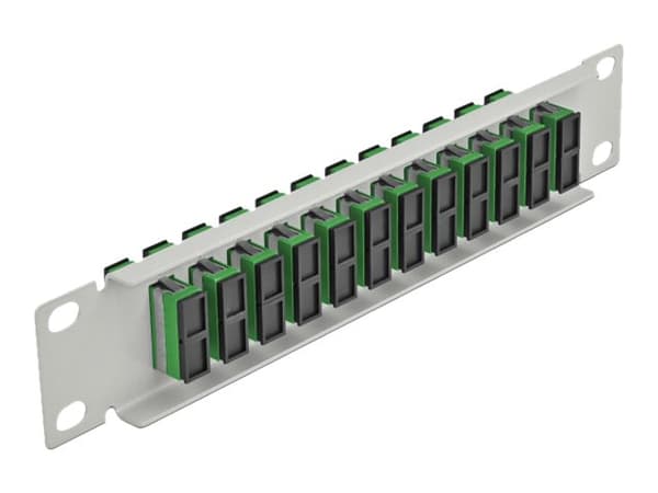Delock - Koblingspanel - rackmonterbar - SC Duplex SM X 12 - grå, grønn - 1U - 10"