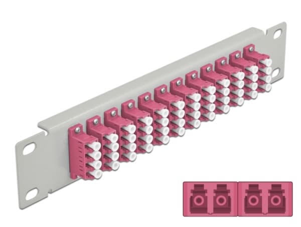Delock - Koblingspanel - rackmonterbar - LC x 12 - grå - 1U - 10"