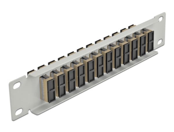 Delock - Patch-panel - rackmontering - SC Duplex MM X 12 - grå, beige - 1U - 10"