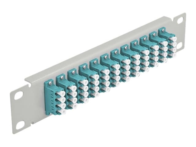 Delock - Patch-panel - cabinet mountable - LC MM X 48 - grå, havsblå - 1U - 10"