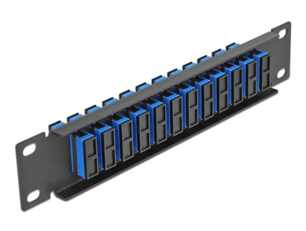 Delock - Koblingspanel - rackmonterbar - SC Duplex SM X 12 - svart, blå - 1U - 10"