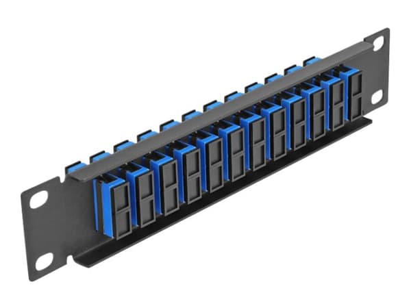 Delock - Koblingspanel - rackmonterbar - SC Duplex SM X 12 - svart, blå - 1U - 10"