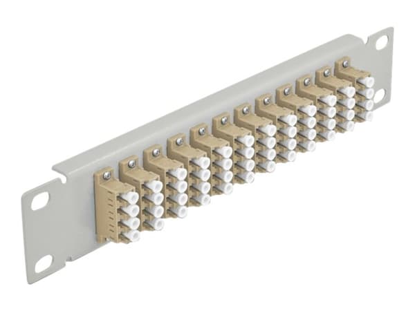 Delock - Koblingspanel - LC MM X 48 - grå - 1U - 10" Beige, Grå