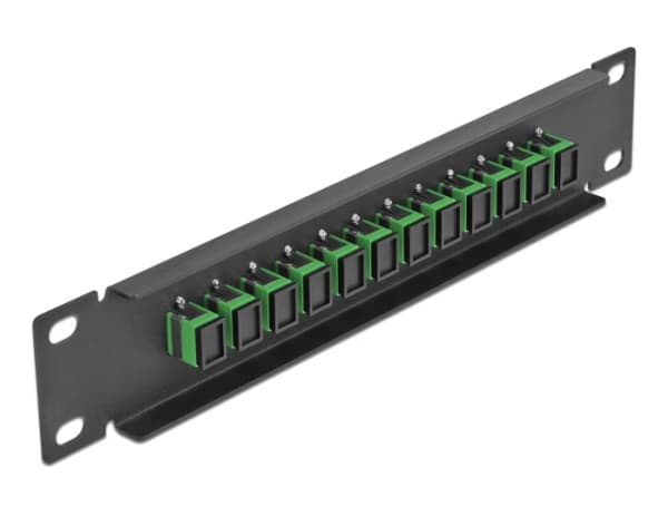 Delock - Patch-panel - kan monteras i skåp - SC SM X 12 - svart, grön - 1U - 10"
