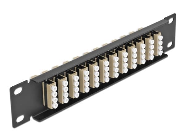 Delock - Patch-panel - kan monteras i skåp - LC MM X 48 - svart, beige - 1U - 10"