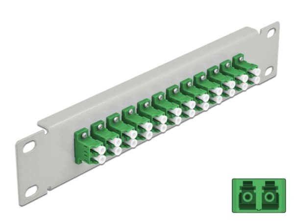 Delock - Koblingspanel - rackmonterbar - LC SM X 12 - grå, grønn - 1U - 10"