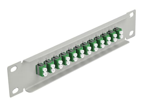 Delock - Koblingspanel - rackmonterbar - LC SM X 12 - grå, grønn - 1U - 10"