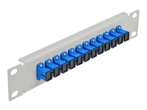 Delock - Koblingspanel - rackmonterbar - SC SM X 12 - grå, blå - 1U - 10" Blå, Grå