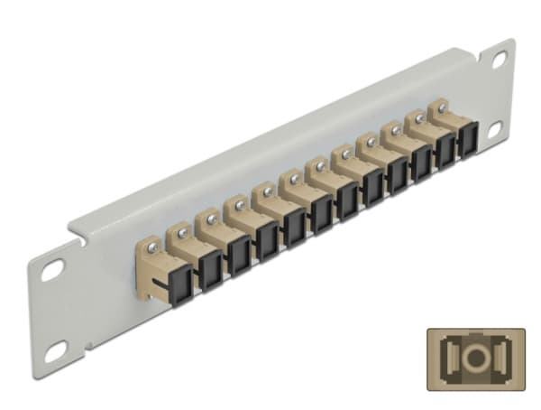 Delock - Liitäntäpaneeli - kabinettimonitori - SC MM X 12 - musta, beige - 1U - 10"