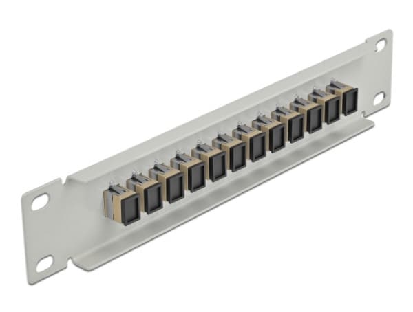 Delock - Liitäntäpaneeli - kabinettimonitori - SC MM X 12 - musta, beige - 1U - 10"