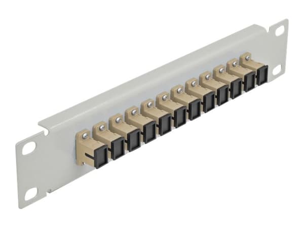 Delock - Liitäntäpaneeli - kabinettimonitori - SC MM X 12 - musta, beige - 1U - 10"