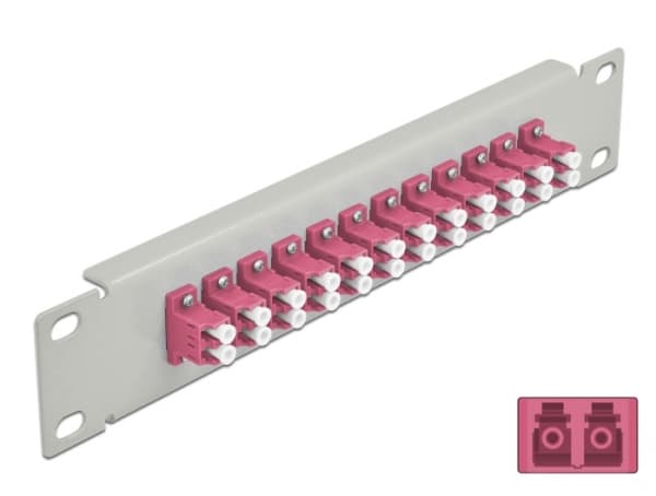 DeLOCK 66790, Kuitu, LC, Harmaa, Violetti, Metalli, Telinekiinnitys, 1U