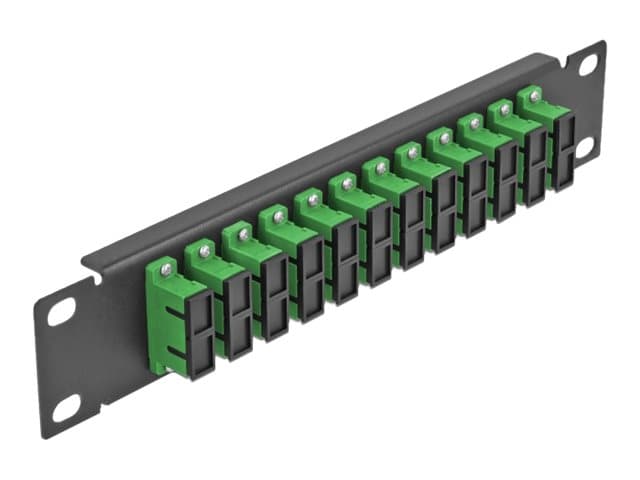 Delock - Patch-panel - cabinet mountable - SC Duplex SM X 12 - svart, grön - 1U - 10"