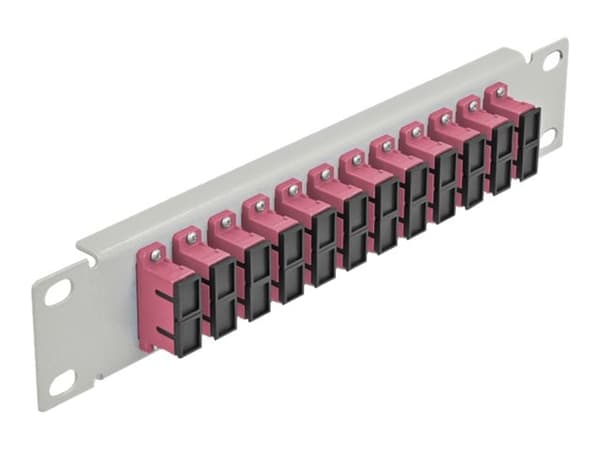 Delock - Koblingspanel - SC Duplex MM X 12 - grå - 1U - 10" Grå, Fiolett