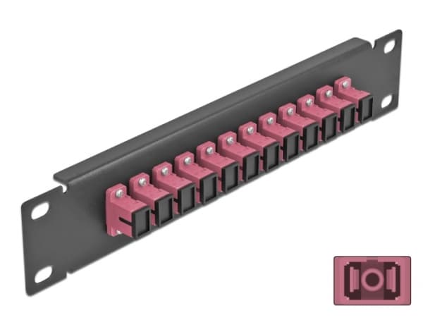 Delock - Koblingspanel - SC MM X 12 - svart - 1U - 10"