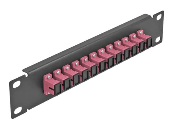 Delock - Koblingspanel - SC MM X 12 - svart - 1U - 10" Sort, Fiolett