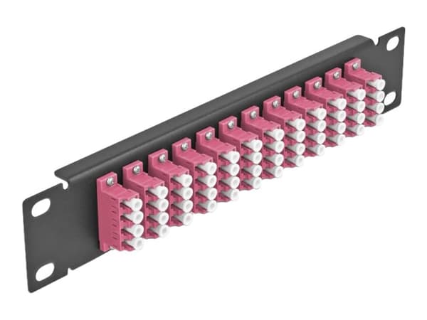 Delock - Koblingspanel - LC MM X 48 - svart - 1U - 10" Sort, Fiolett