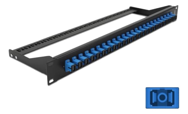 Delock - Patch-panel - rackmontering - SC SM X 24 - svart, blå - 1U - 19"