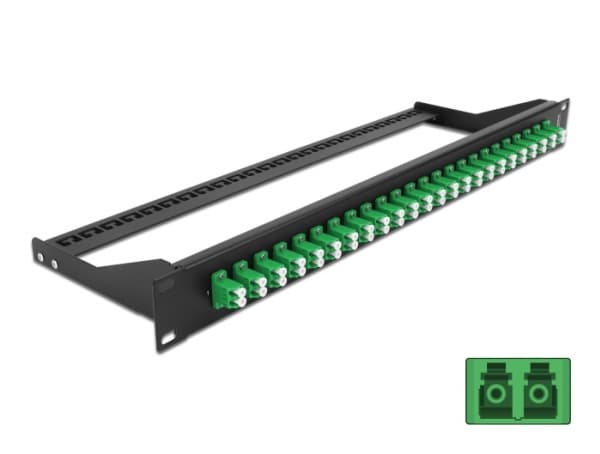 Delock - Koblingspanel - rackmonterbar - LC Duplex SM X 24 - svart, grønn - 1U - 19"