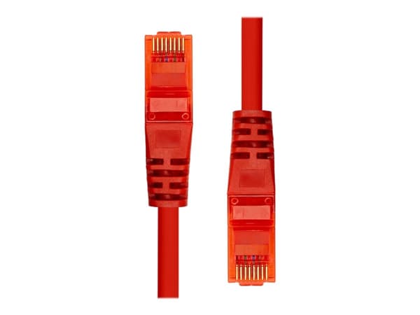 ProXtend - Koblingskabel - RJ-45 (hann) til RJ-45 (hann) - 25 cm - 5 mm - UTP - CAT 6 - IEEE 802.3af - med støvel, uten hindringer, flertrådet - rød