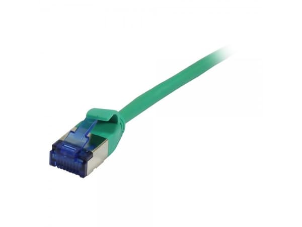 Patchkabel RJ45 CAT6A 500Mhz10m grün UFTP slimline rund d38mm TPESuperflex AWG32 Synergy 21