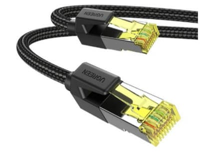 UGREEN NW150 flettet nettverkskabel, Ethernet RJ45, Cat.7, F/FTP, 2m (svart)