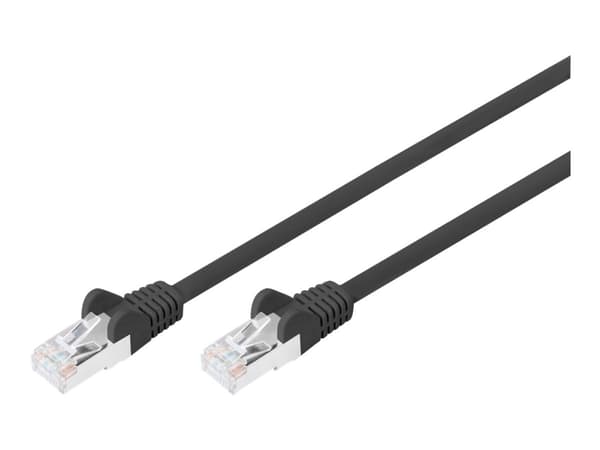 DIGITUS - Koblingskabel - RJ-45 (hann) til RJ-45 (hann) - 10 m - SFTP, PiMF - CAT 6 - halogenfri, formstøpt, uten hindringer - svart