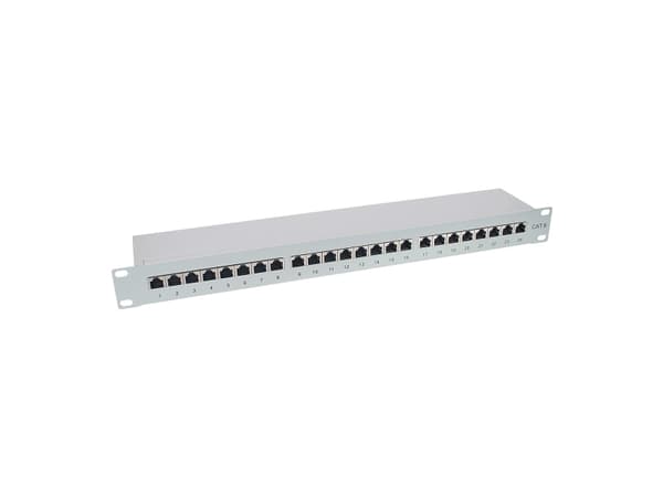 InLine 76224, RJ-45, Cat6, Harmaa, Telinekiinnitys, 1U Harmaa