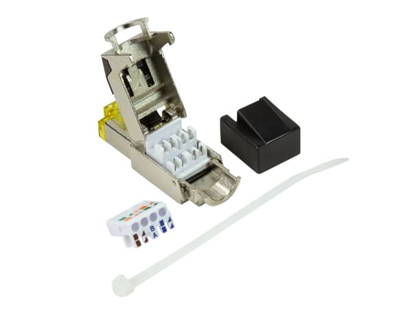 LogiLink MP0081, RJ45, Musta, Metallinen, Uros, Suora, Metalli, Muovi, Cat8.1