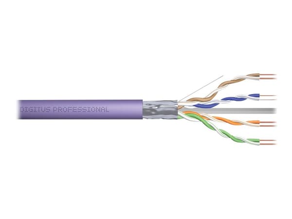 DIGITUS Professional - Installasjonskabel - 500 m - 7,6 mm - brettet uskjermet tvunnet par (F/UTP) - simpleks - CAT 6 - IEEE 802.5/IEEE 802.3 - halog
