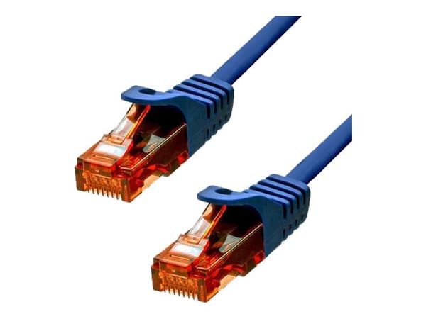 ProXtend - Koblingskabel - RJ-45 (hann) til RJ-45 (hann) - 30 cm - 6 mm - UTP - CAT 6 - halogenfri, uten hindringer, flertrådet - blå