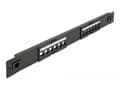 Miniatyrbilde 3 av 4: Delock - Pluggbord (blankt) - rackmonterbar - svart - 1U - 19" - 12 porter