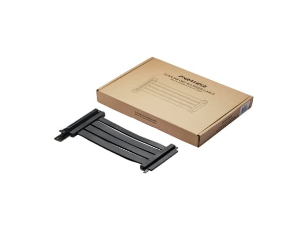 Phanteks Flat Line - PCI Express x16-kabel - PCI Express (P) rak till PCI Express (R) vinklad - PCIe 4.0 - 12 V - 5.5 A - 22 cm