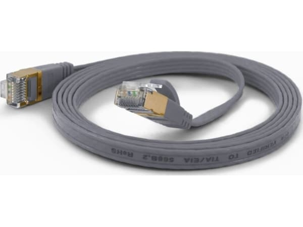 wantec - Patch-kabel - RJ-45 (hane) till RJ-45 (hane) - 20 cm - CAT 6a - grå
